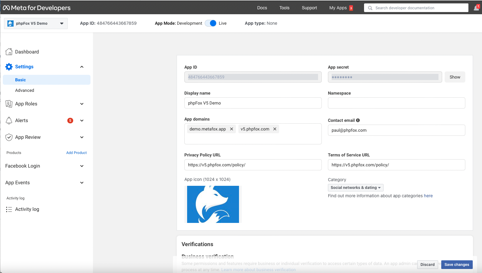 Set up Facebook Login – phpFox User Manual