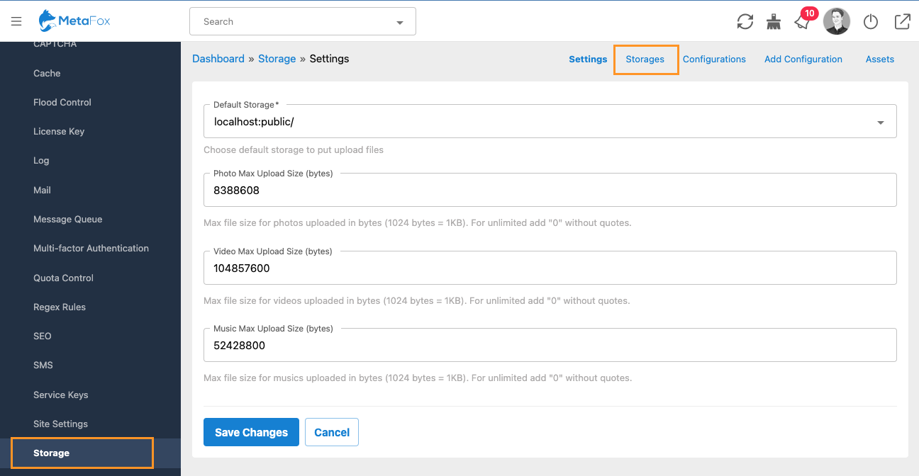 Set up different storage system for user files – phpFox User Manual