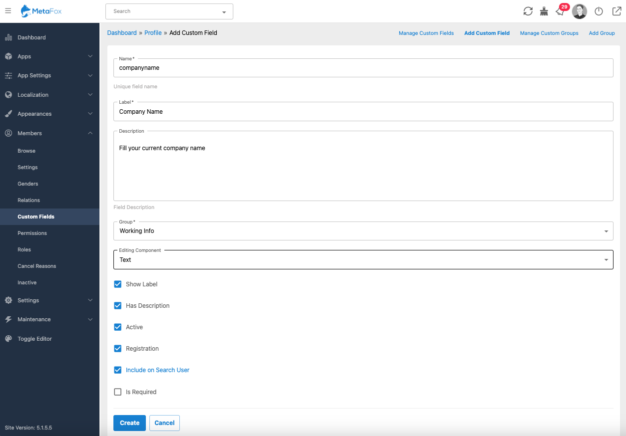 Add and edit Custom Fields – phpFox User Manual